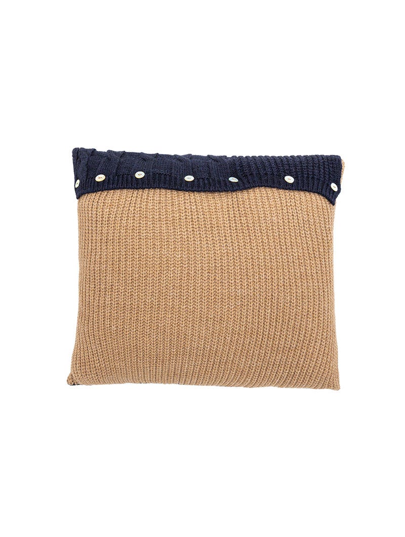 CHUNKY KNIT PILLOW IN BLUE