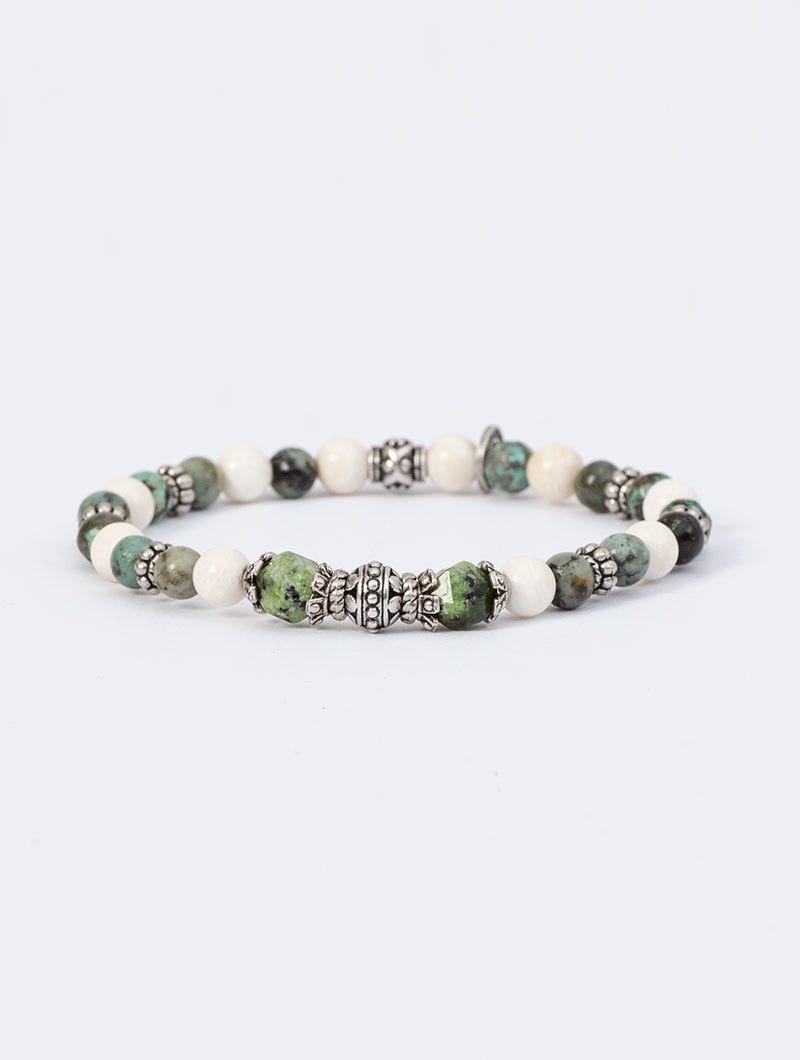 AKIL BRACELET IN GREEN AND WHITE