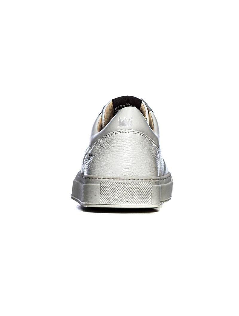 009 SNEAKERS IN WHITE HAMMERED LEATHER