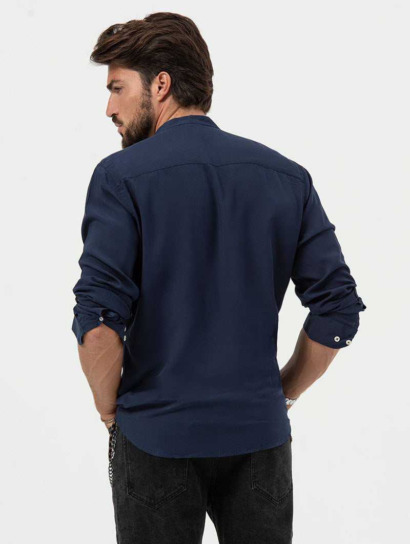 Seidensticker Camicia Casual Uomo Regular Fit In Cotone - Blu, Taglia 51 - Eleganza Semplice E Senza Tempo