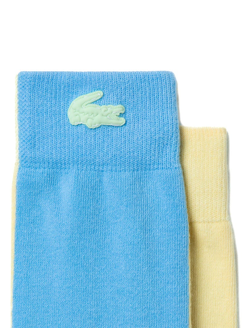 LACOSTE SOCKS IN LIGHT BLUE AND YELLOW