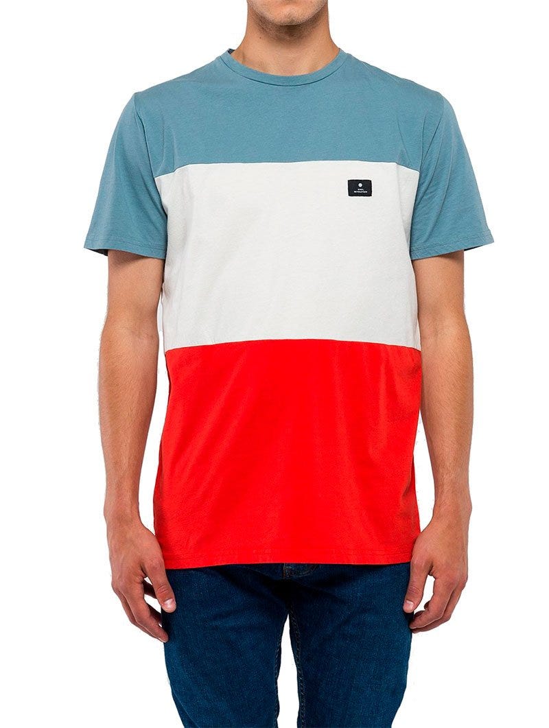 BASIC T-SHIRT IN RED AND LIGHT BLUE