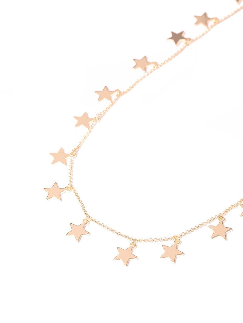 VICTORIA NECKLACE IN ROSE GOLD WITH STARS CHARMS